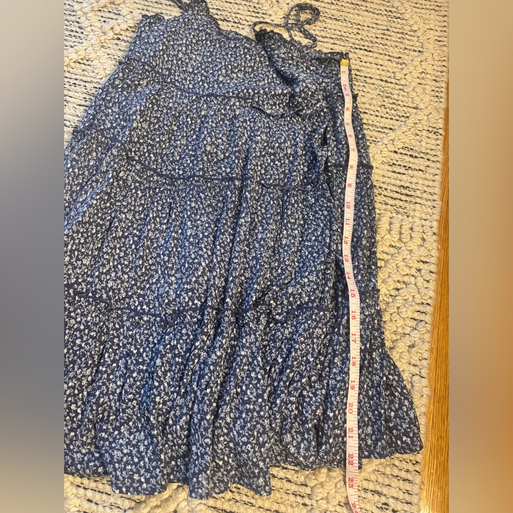 Lulu's Navy Floral Babydoll Tiered Dress - Picture 6 of 8